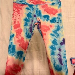 Nike Kids Colorful Tie-Dye Leggings - Pink, Blue, Purple